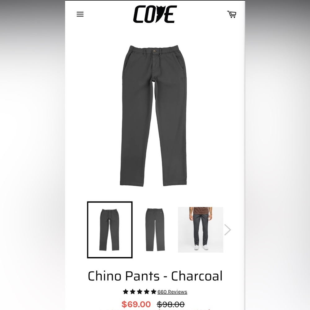 Cove Charcoal Elastic Waist Pants